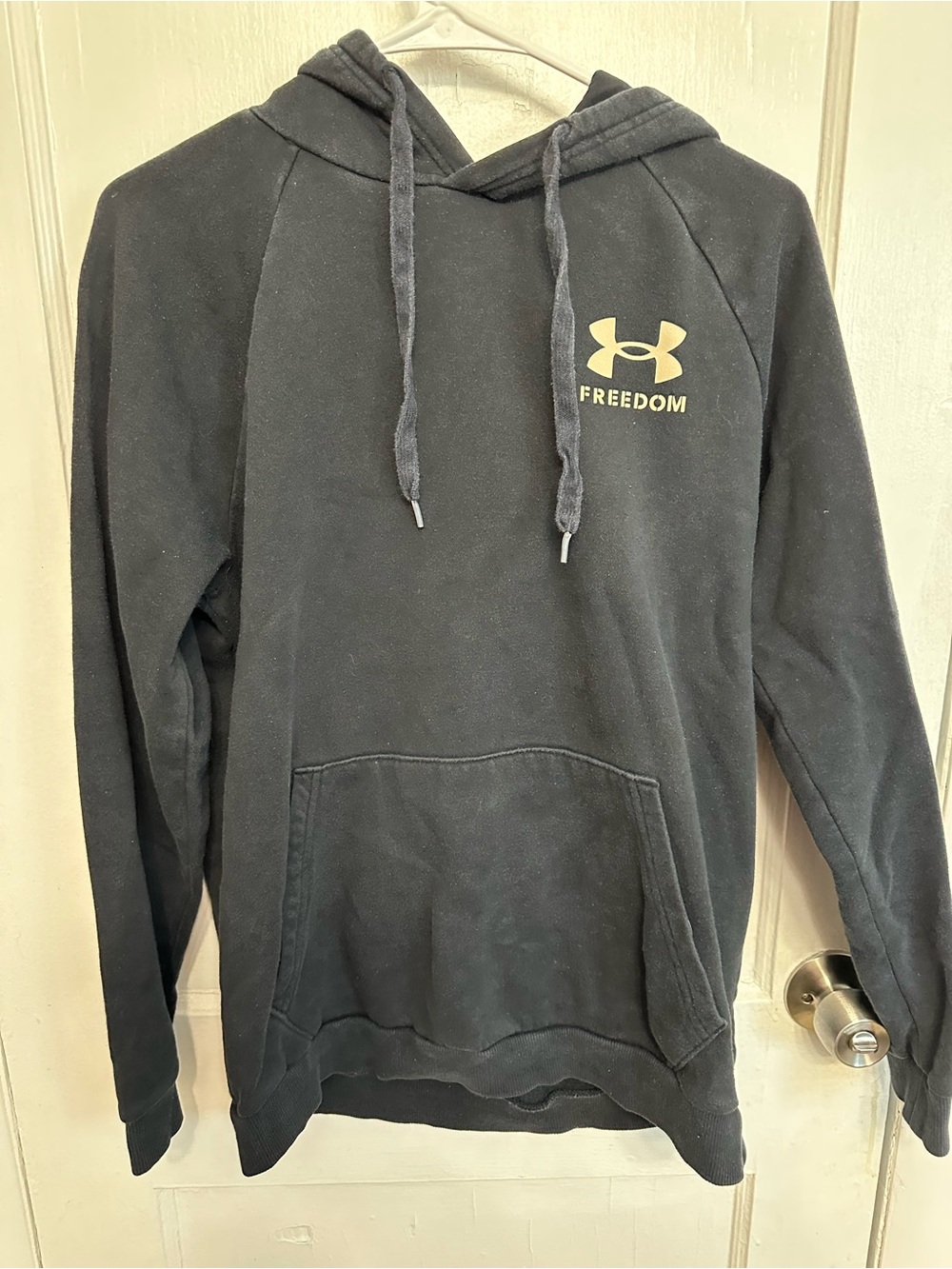 Under Armour Black Hoodie with Gold Freedom Logo